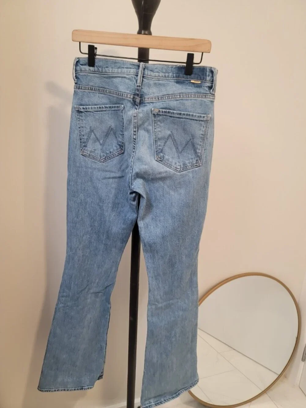 MOTHER Light Blue High-Rise Straight Jeans